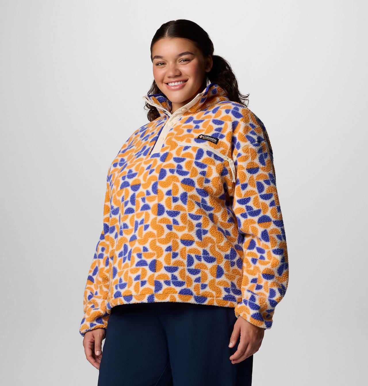 Women's Helvetia™ II Printed Cropped Half Snap Fleece Pullover 4