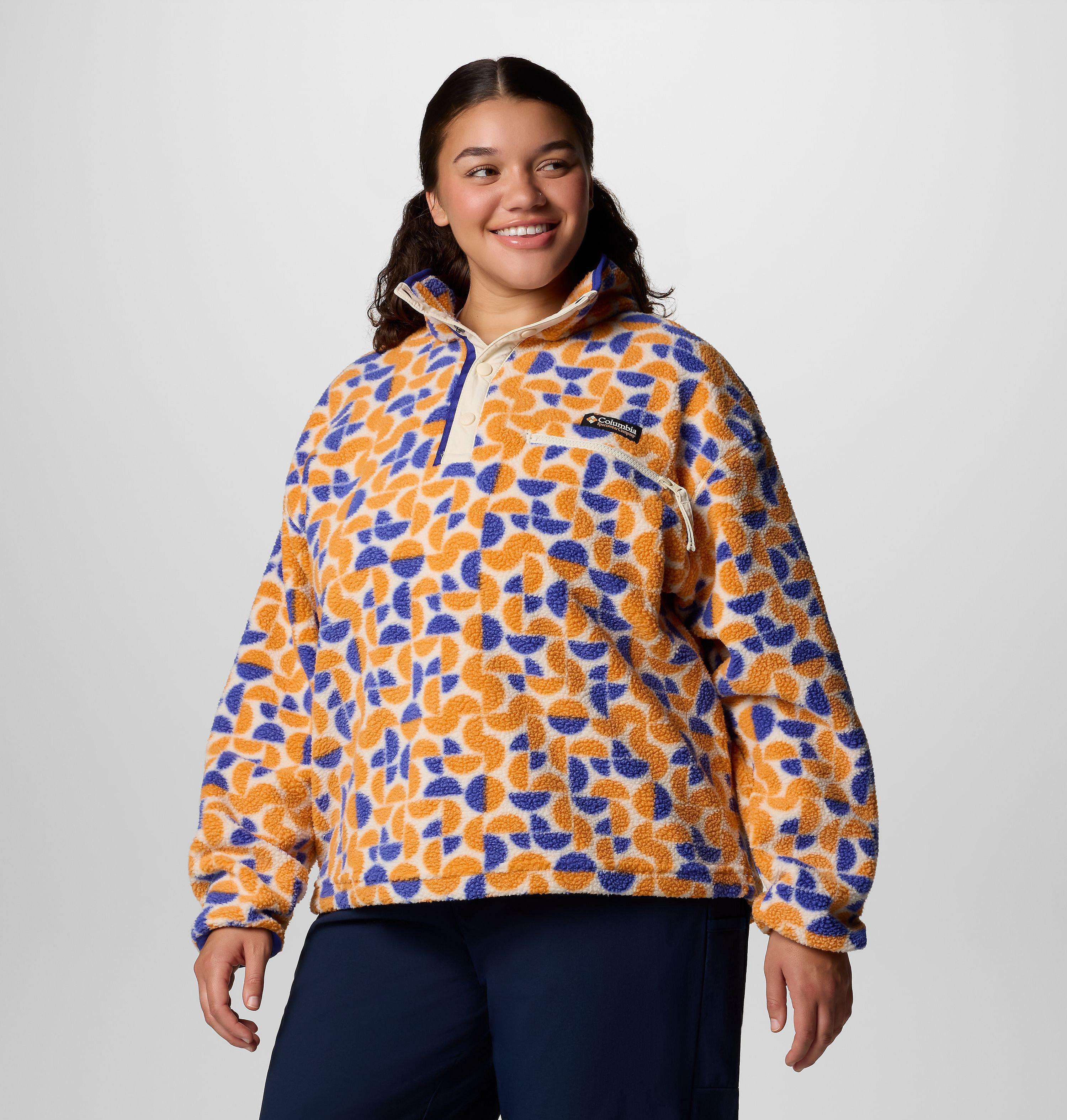 Women's Helvetia II Printed Cropped Half Snap Fleece Pullover