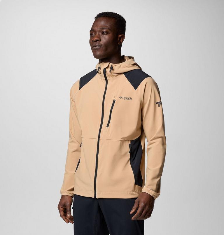 Men's Triple Canyon Softshell Hiking Jacket, Color: Canoe, Black, image 4