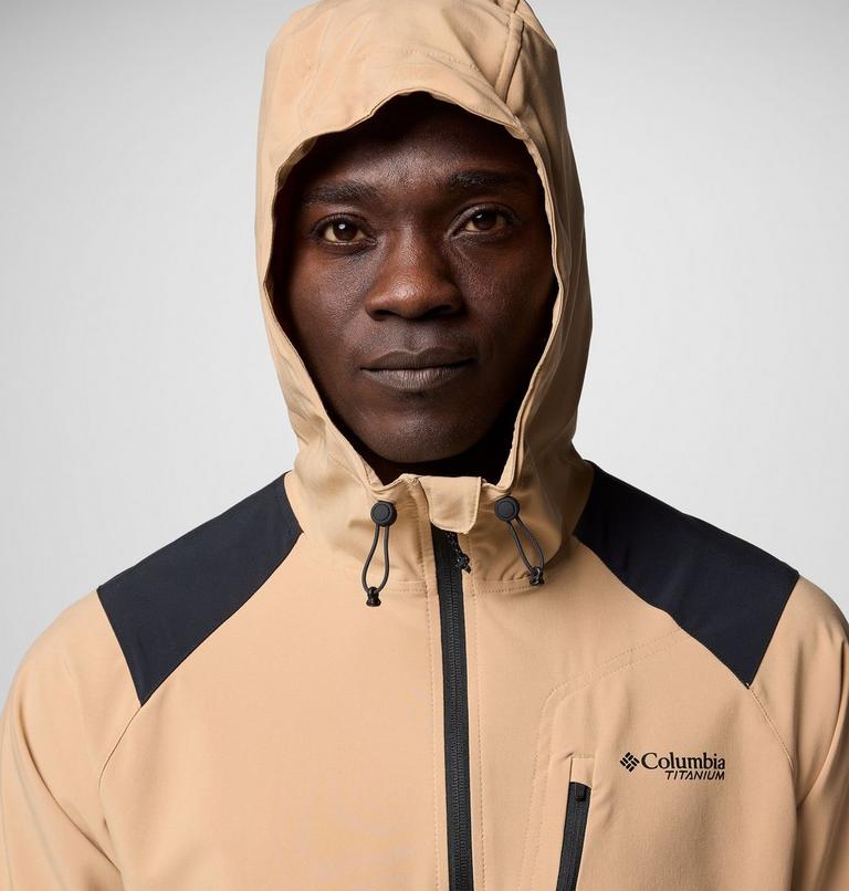 Men's Triple Canyon Softshell Hiking Jacket, Color: Canoe, Black, image 5