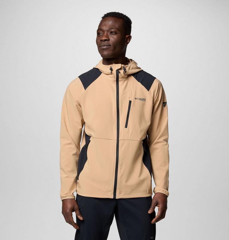 Men's Triple Canyon Softshell Hiking Jacket, Color: Canoe, Black, image 1