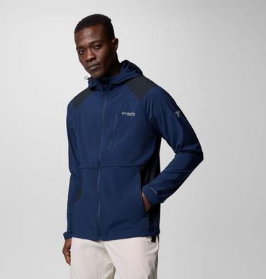 Men's Triple Canyon Softshell Hiking Jacket, Color: Collegiate Navy, Black, image 4