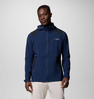 Men's Triple Canyon Softshell Hiking Jacket, Color: Collegiate Navy, Black, image 3