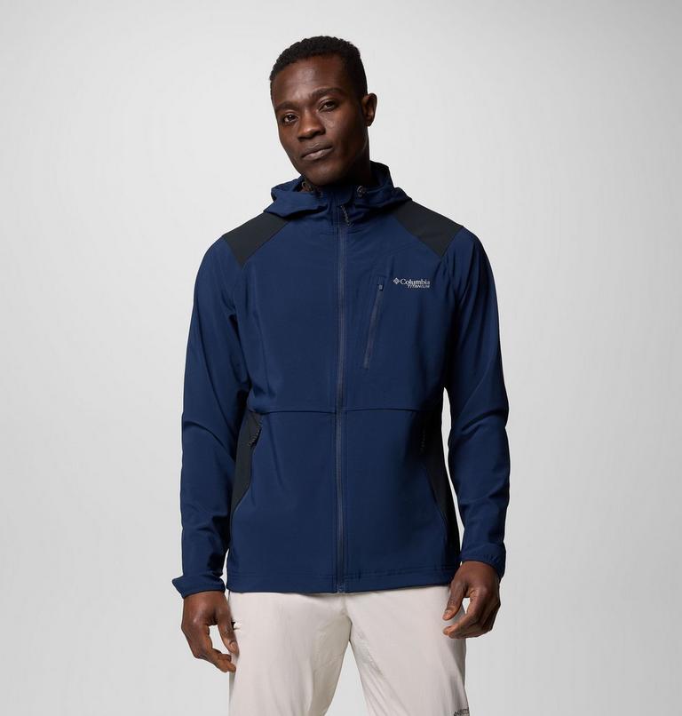 Men's Triple Canyon Softshell Hiking Jacket, Color: Collegiate Navy, Black, image 1
