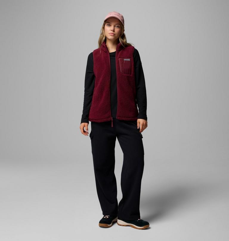 Chaleco sherpa de forro polar West Bend II para mujer, Color: Rich Wine, image 2