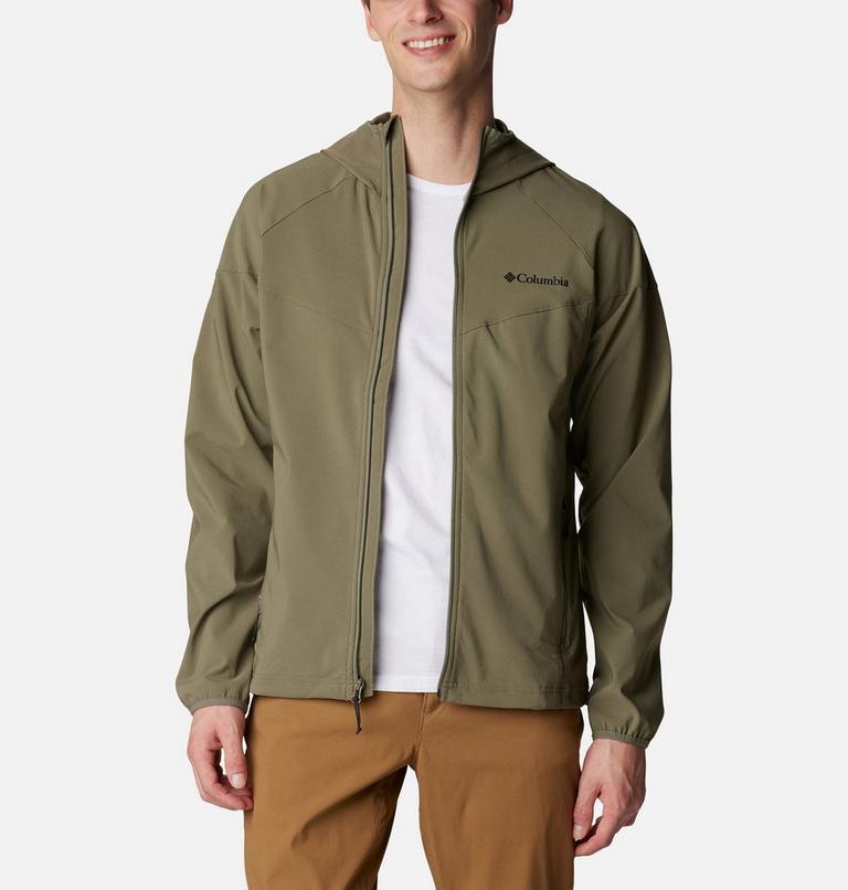 Men's Heather Canyon II Softshell Hiking Jacket, Color: Stone Green, image 7
