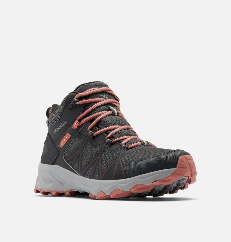 Women's Peakfreak II Mid Outdry Hiking Shoe, Color: Dark Grey, Dark Coral, image 2
