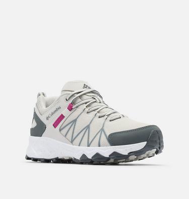 Women's Peakfreak II Outdry Hiking Shoe, Color: Moonstone, Wild Fuchsia, image 3