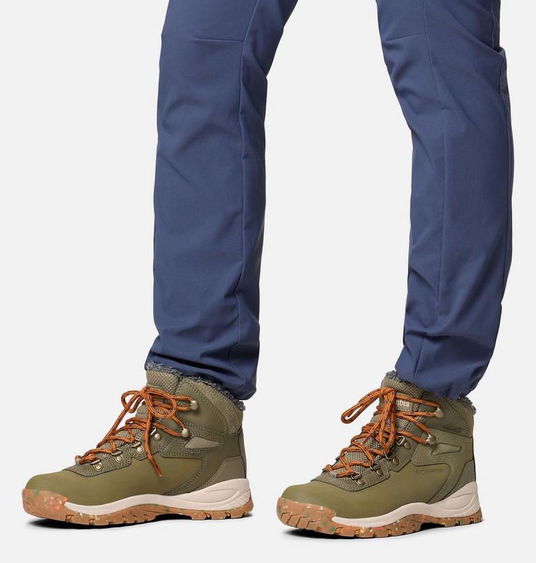 Women's Newton Ridge III Omni-Heat Waterproof Winter Hiking Boot, Color: Stone Green, Canyon Sun, image 10