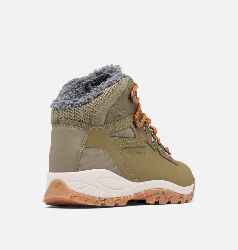 Women's Newton Ridge III Omni-Heat Waterproof Winter Hiking Boot, Color: Stone Green, Canyon Sun, image 9