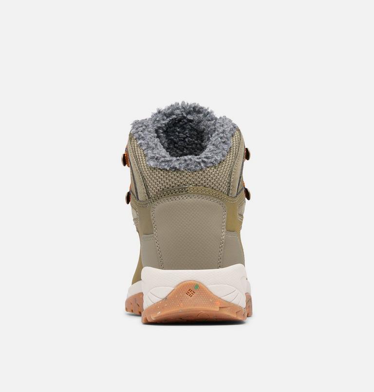 Women's Newton Ridge III Omni-Heat Waterproof Winter Hiking Boot, Color: Stone Green, Canyon Sun, image 2
