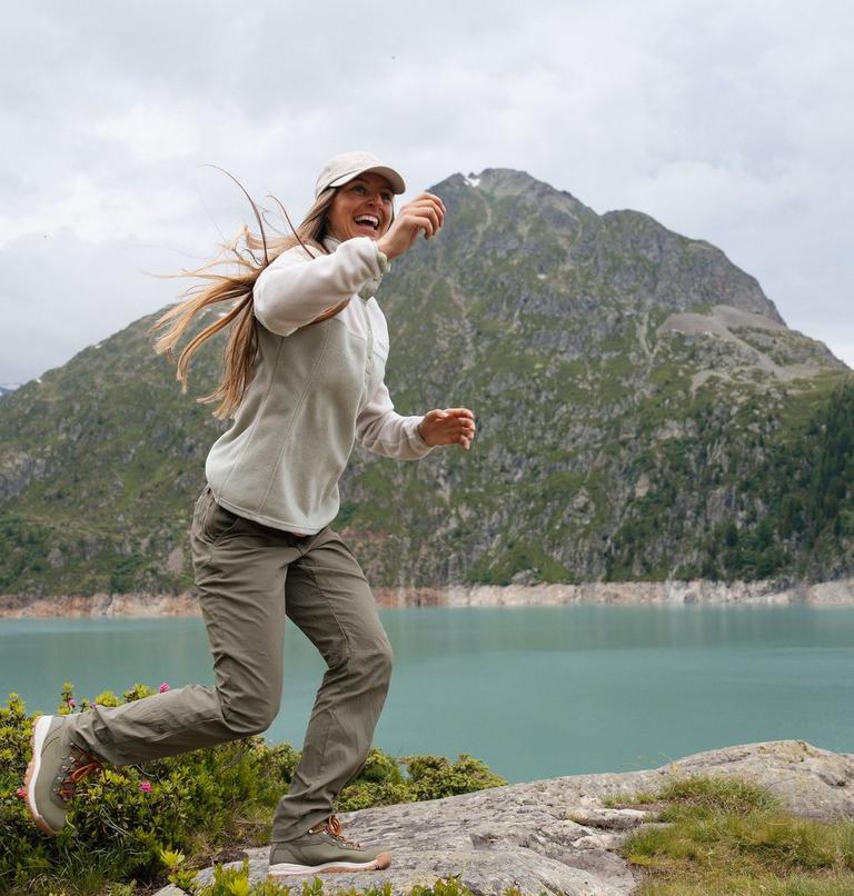 Women's Newton Ridge III Omni-Heat Waterproof Winter Hiking Boot, Color: Stone Green, Canyon Sun, image 12