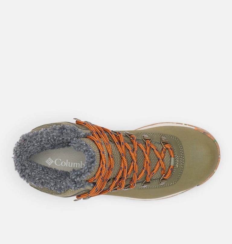 Women's Newton Ridge III Omni-Heat Waterproof Winter Hiking Boot, Color: Stone Green, Canyon Sun, image 4