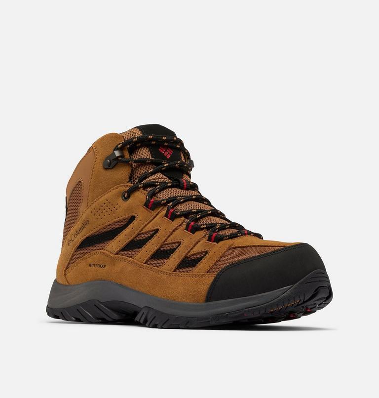 Men's Crestwood II Mid Waterproof Walking Shoe, Color: Camel Brown, Mountain Red, image 3