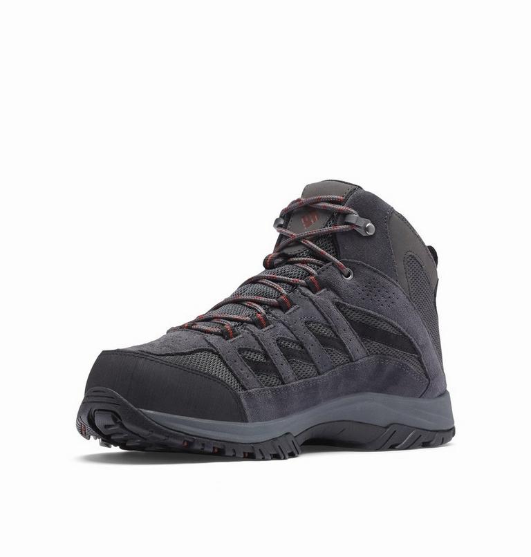 Men's Crestwood Mid Waterproof Walking Shoe - Wide, Color: Dark Grey, Deep Rust, image 7