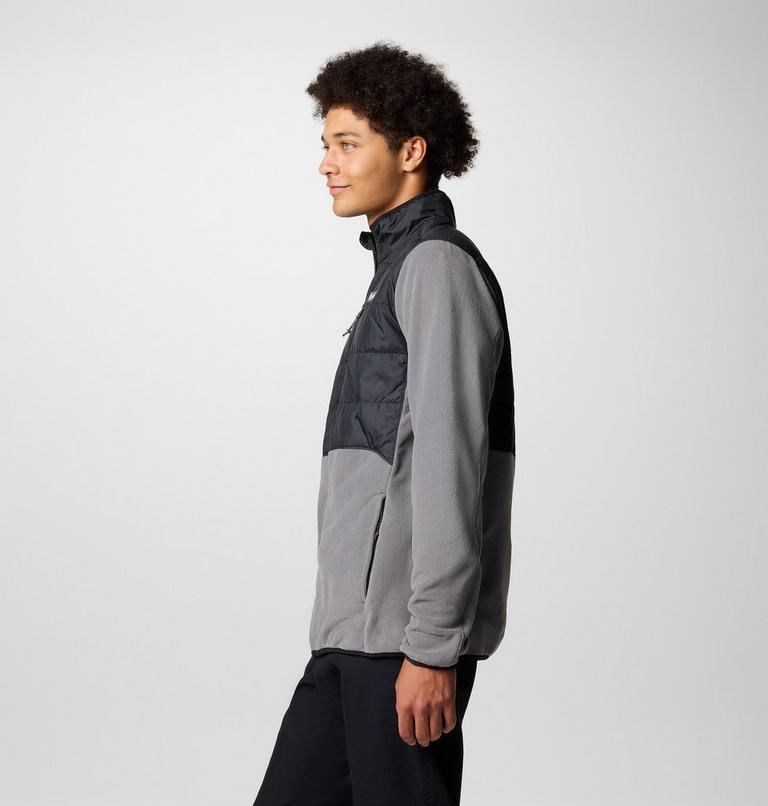 Men's Basin Butte II Hybrid Fleece Jacket, Color: City Grey, Black, image 4