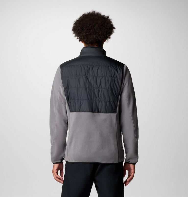 Men's Basin Butte II Hybrid Fleece Jacket, Color: City Grey, Black, image 3