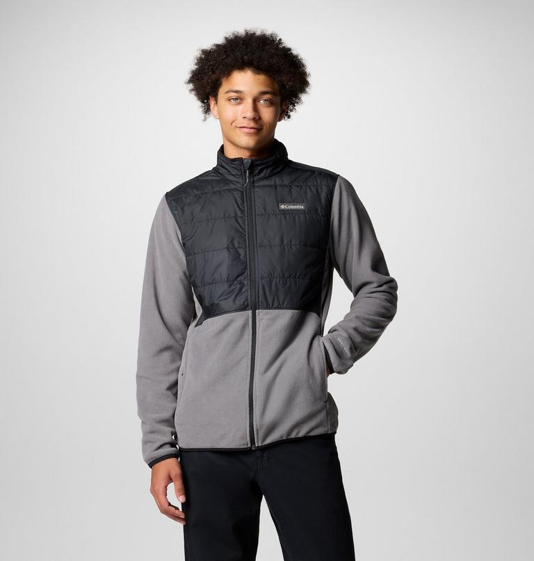 Men's Basin Butte II Hybrid Fleece Jacket, Color: City Grey, Black, image 1
