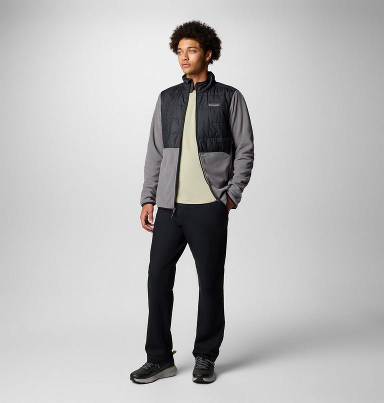 Men's Basin Butte II Hybrid Fleece Jacket, Color: City Grey, Black, image 2