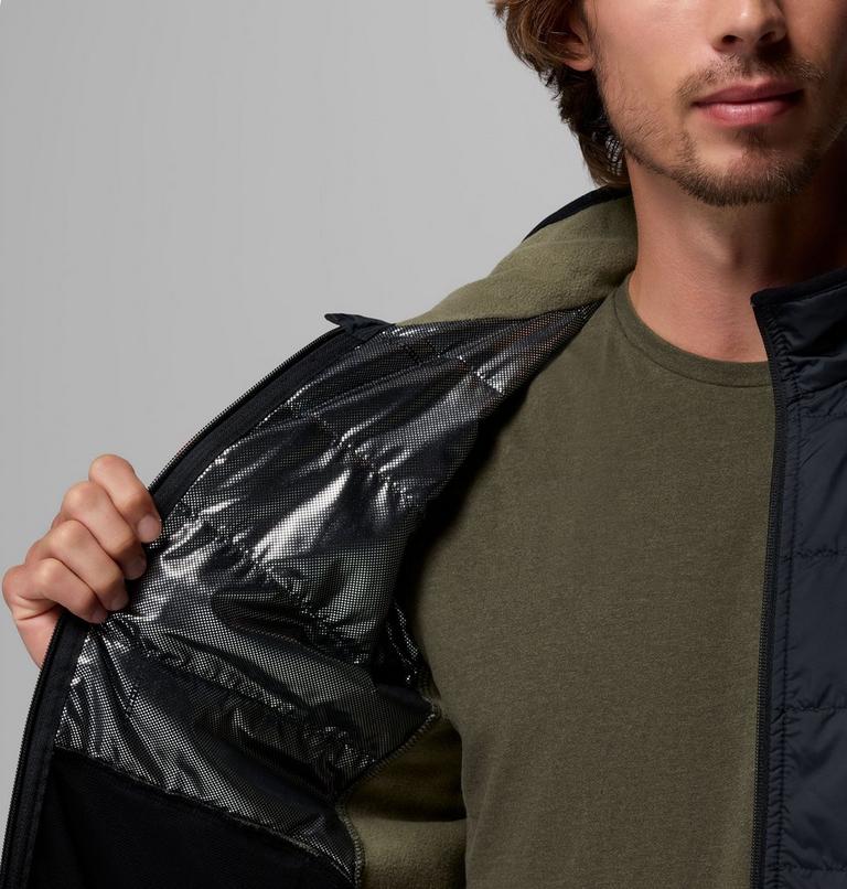 Men's Basin Butte II Hybrid Fleece Jacket, Color: Stone Green, Black, image 6