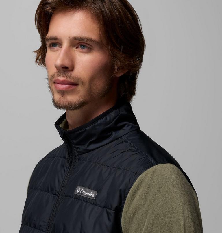 Men's Basin Butte II Hybrid Fleece Jacket, Color: Stone Green, Black, image 7