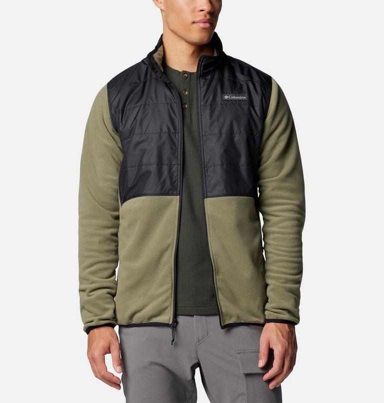 Men's Basin Butte II Hybrid Fleece Jacket, Color: Stone Green, Black, image 8