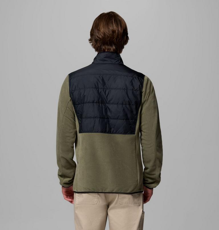 Men's Basin Butte II Hybrid Fleece Jacket, Color: Stone Green, Black, image 3
