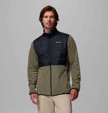 Chaqueta de forro polar híbrido Basin Butte II para hombre, Color: Stone Green, Black, image 5