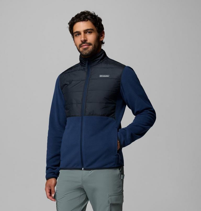 Men's Basin Butte II Hybrid Fleece Jacket, Color: Collegiate Navy, Black, image 4