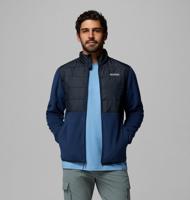 Men's Basin Butte II Hybrid Fleece Jacket, Color: Collegiate Navy, Black, image 5