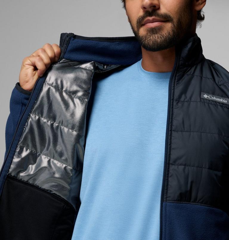 Men's Basin Butte II Hybrid Fleece Jacket, Color: Collegiate Navy, Black, image 6