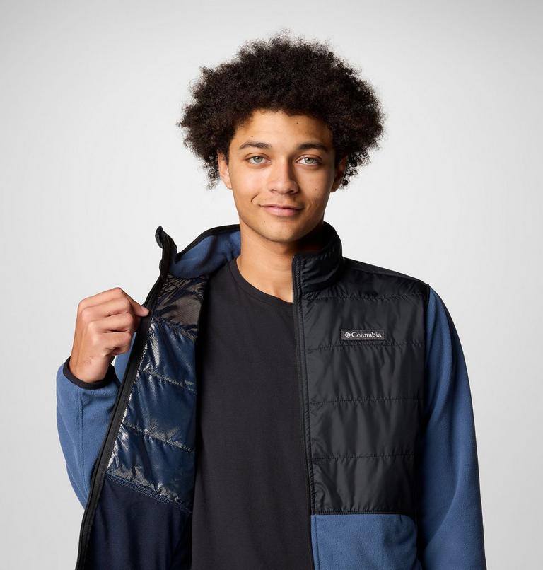 Men's Basin Butte II Hybrid Fleece Jacket, Color: Dark Mountain, Black, image 6