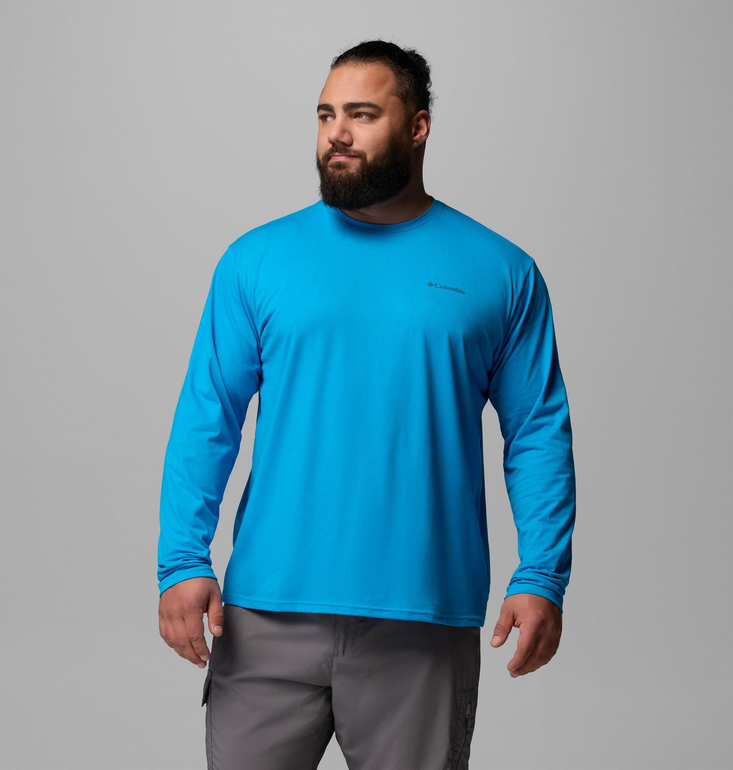 Мужская футболка Columbia Canyonland Trail Long Sleeve T-Shirt - Big, цвет: Синий — фото 1