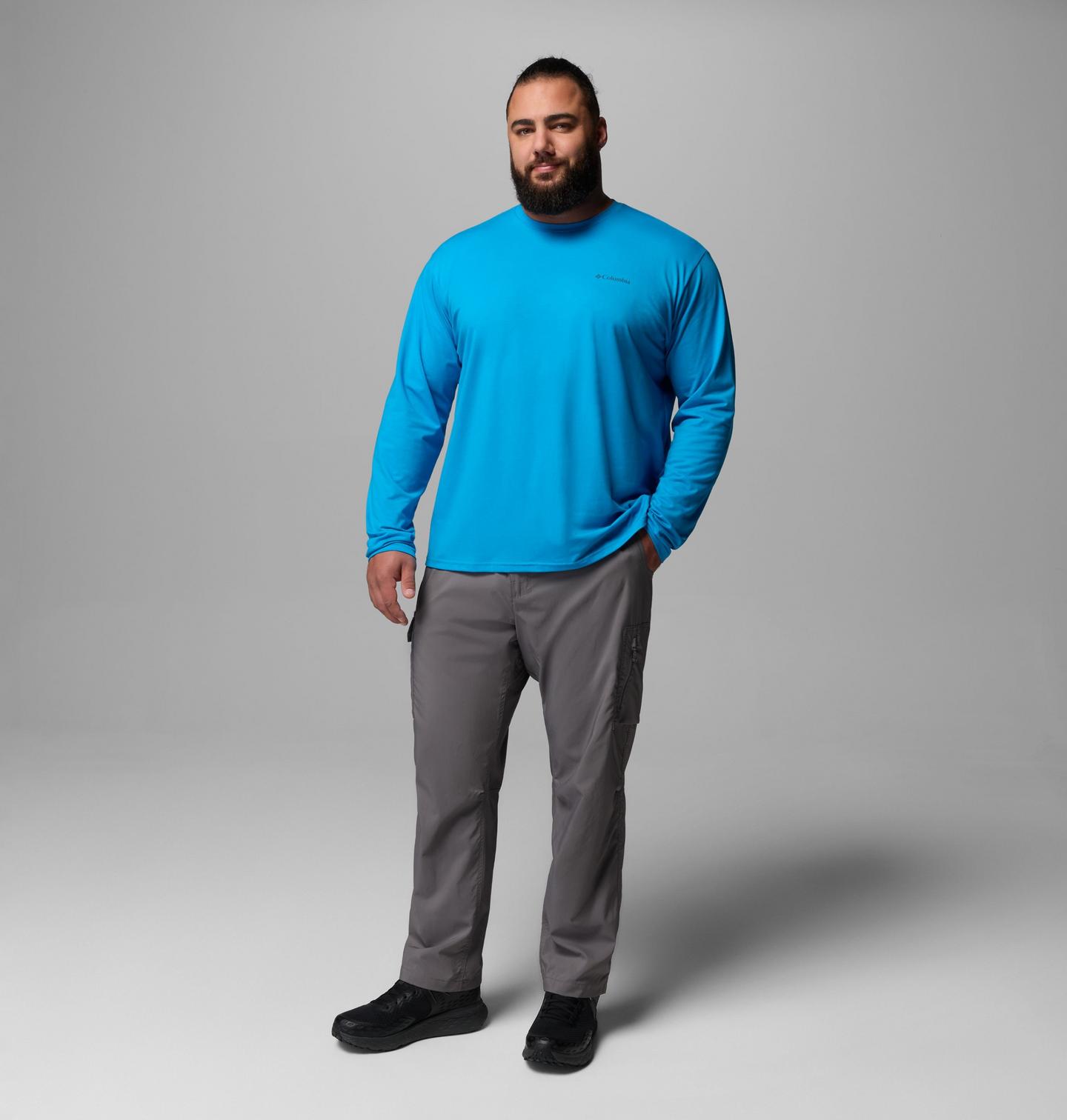 Мужская футболка Columbia Canyonland Trail Long Sleeve T-Shirt - Big, цвет: Синий — фото 2