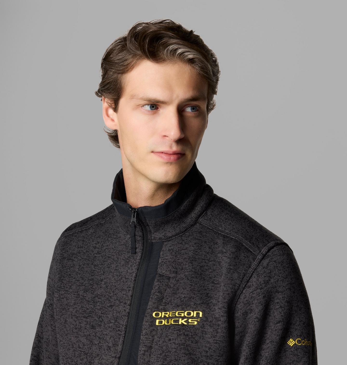 Мужской свитер Columbia Collegiate Sweater Weather Fleece Half Zip Pullover - Oregon, цвет: Чёрный меланжевый — фото 4