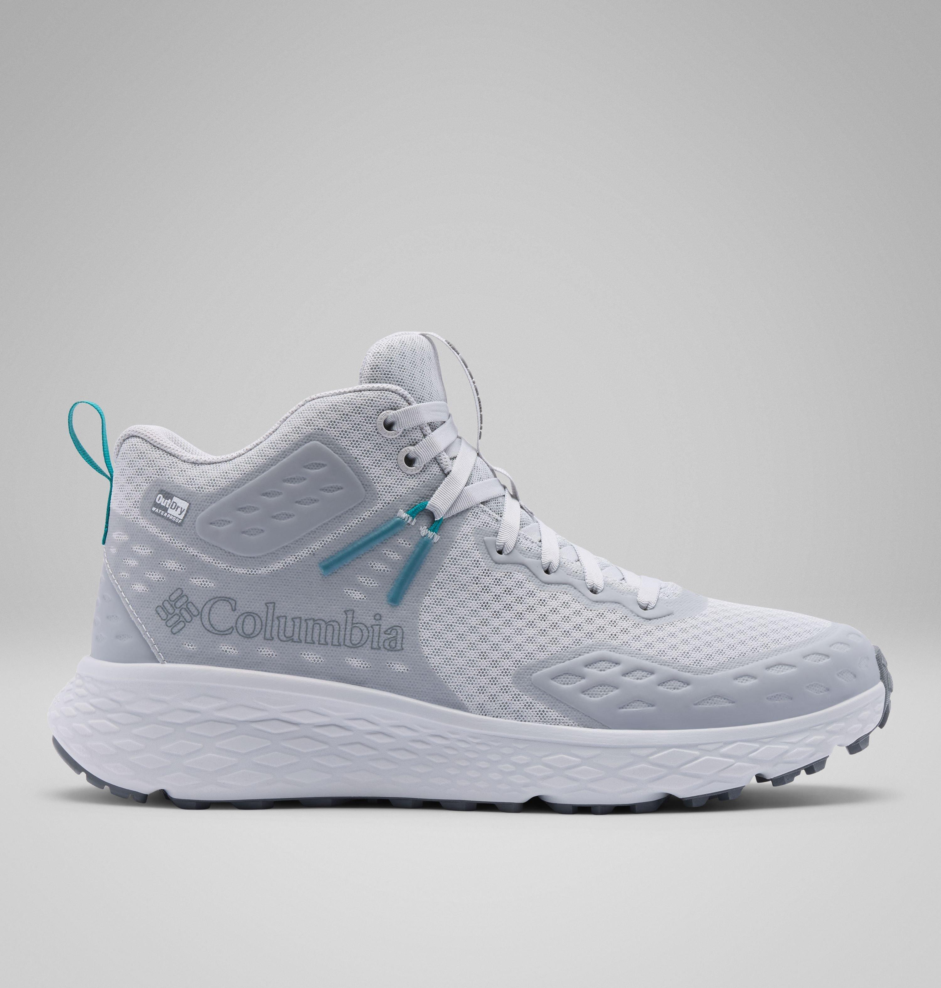 Columbia Sportswear Men's Grey Columbia - Konos™ Trs Outdry™ Mid Hiking Shoe - Ice, Teal Chloride Size 10.5 Uk