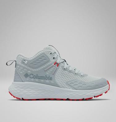 Women's Konos TRS OutDry Mid Hiking Shoe, Color: Grey Ice, Poppy Red, image 1