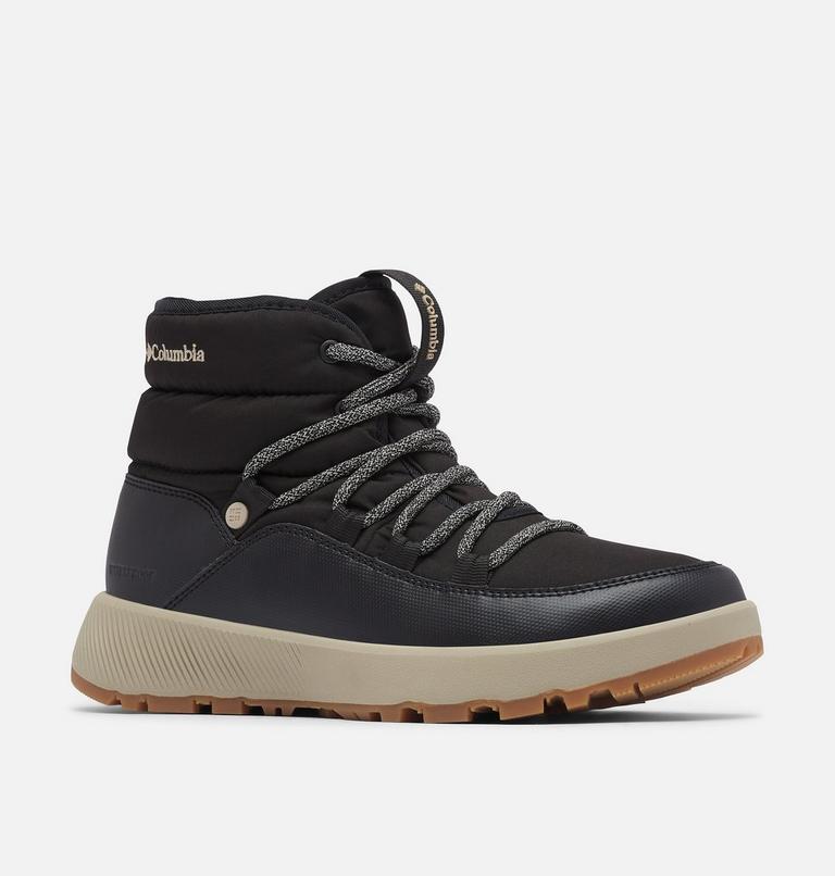 Botas de invierno de media caña Slopeside Village II Omni-Heat para mujer, Color: Black, Silver Sage, image 2