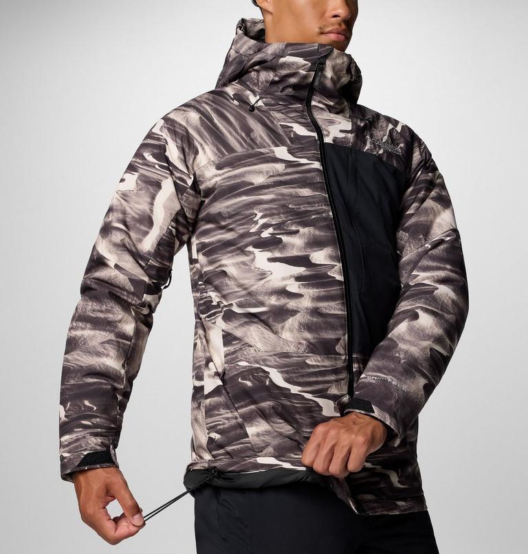 Men's Winter District III Printed Waterproof Ski Jacket, Color: Dark Stone Windblown Print, image 12