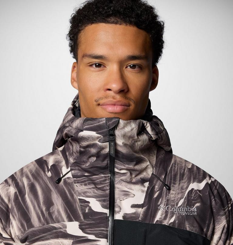 Men's Winter District III Printed Waterproof Ski Jacket, Color: Dark Stone Windblown Print, image 5