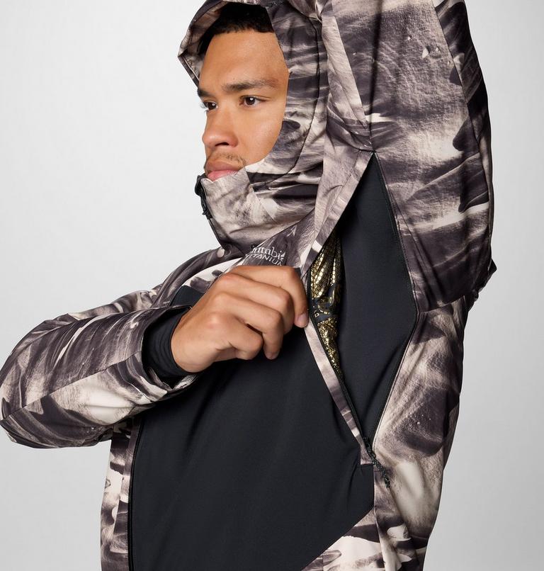 Men's Winter District III Printed Waterproof Ski Jacket, Color: Dark Stone Windblown Print, image 10