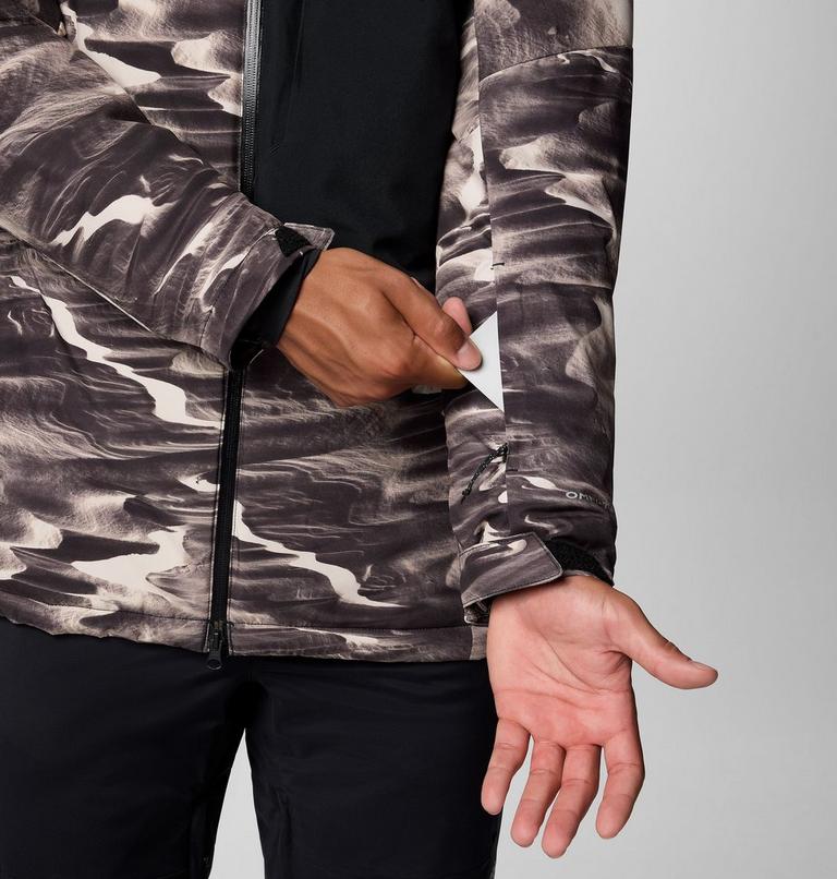 Men's Winter District III Printed Waterproof Ski Jacket, Color: Dark Stone Windblown Print, image 11