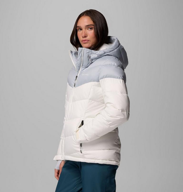 Women's Abbott Peak Insulated Waterproof Ski Jacket, Color: Sea Salt, Cirrus Grey, image 4