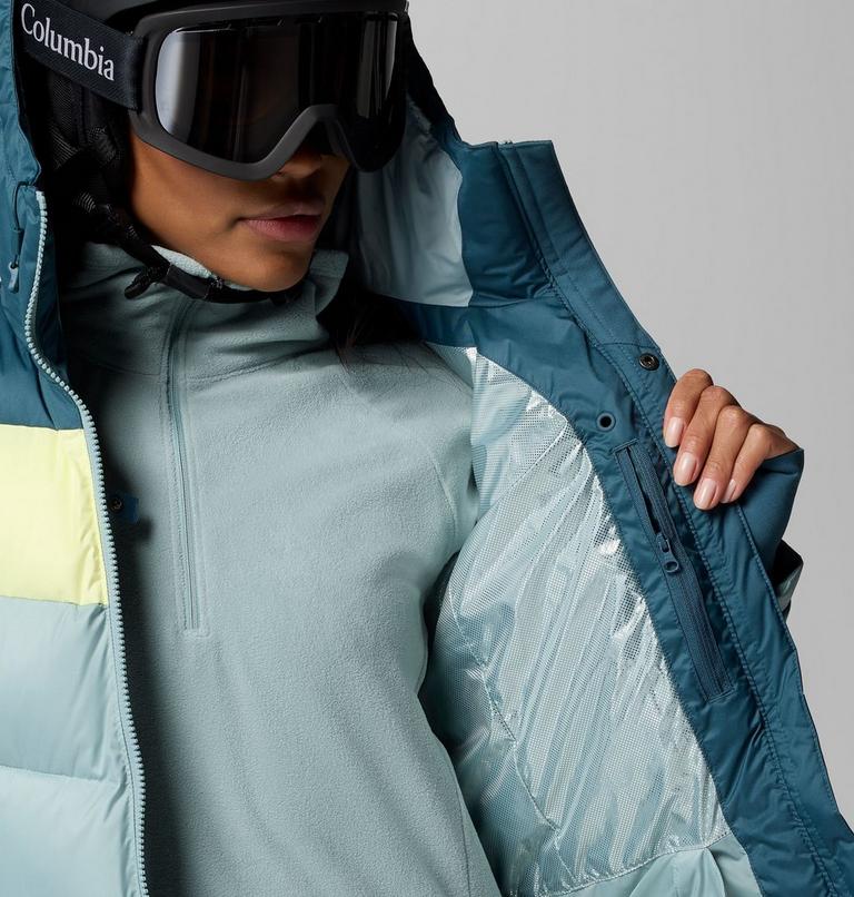 Women's Abbott Peak Insulated Waterproof Ski Jacket, Color: Crushed Blue, Everblue, Citron Haze, image 6