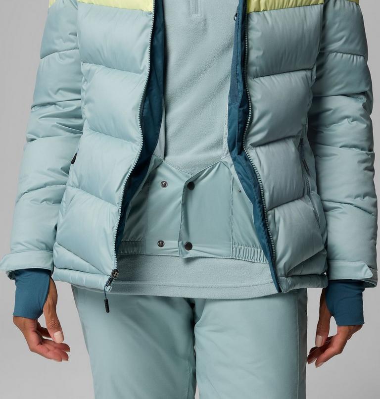 Women's Abbott Peak Insulated Waterproof Ski Jacket, Color: Crushed Blue, Everblue, Citron Haze, image 7