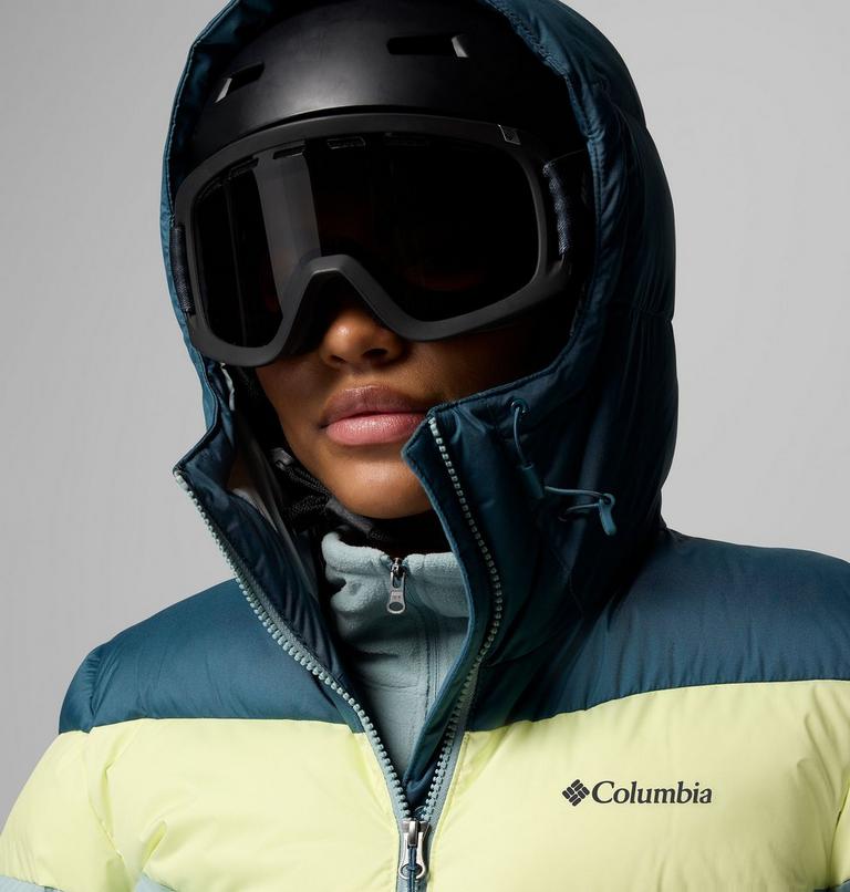 Women's Abbott Peak Insulated Waterproof Ski Jacket, Color: Crushed Blue, Everblue, Citron Haze, image 8