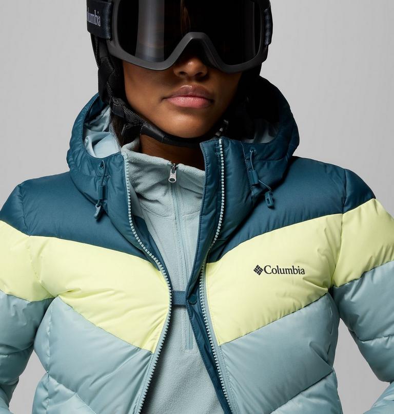 Women's Abbott Peak Insulated Waterproof Ski Jacket, Color: Crushed Blue, Everblue, Citron Haze, image 11