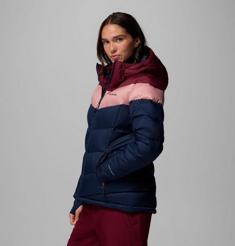 Women's Abbott Peak Insulated Waterproof Ski Jacket, Color: Collegiate Navy, Rich Wine, Eraser Pink, image 4