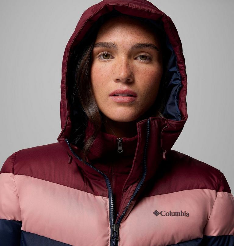 Women's Abbott Peak Insulated Waterproof Ski Jacket, Color: Collegiate Navy, Rich Wine, Eraser Pink, image 8