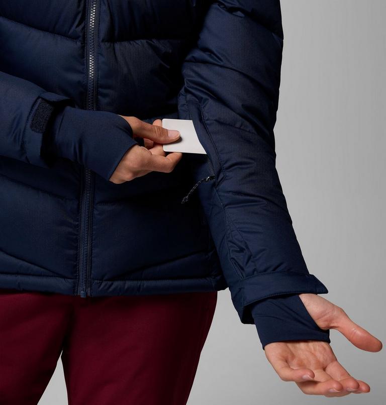 Women's Abbott Peak Insulated Waterproof Ski Jacket, Color: Collegiate Navy, Rich Wine, Eraser Pink, image 9